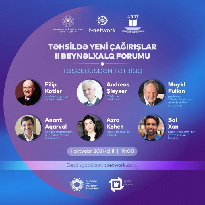  Təhsildə Yeni Çağırışlar II Beynəlxalq Forumu keçiriləcək   