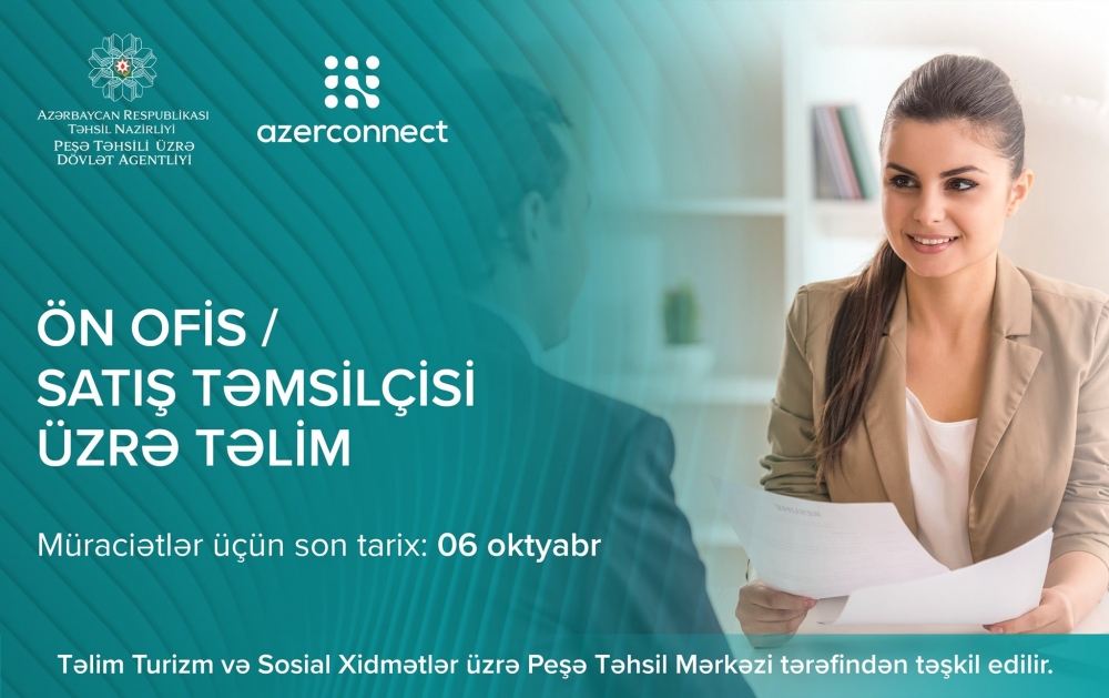 “Ön Ofis/Satış Təmsilçisi” təliminə müraciətlər qəbul olunur