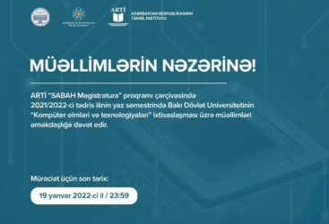 Təhsil İnstitutu müəllimləri əməkdaşlığa dəvət edir
