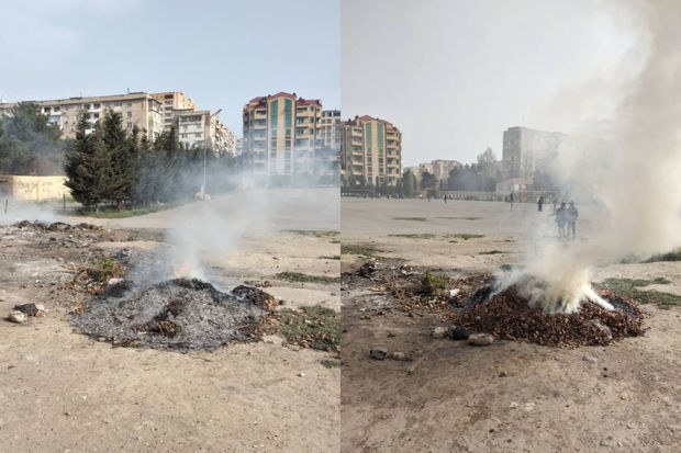 Tullantıların yandırıldığı məktəbin rəhbərliyinə xəbərdarlıq edildi 