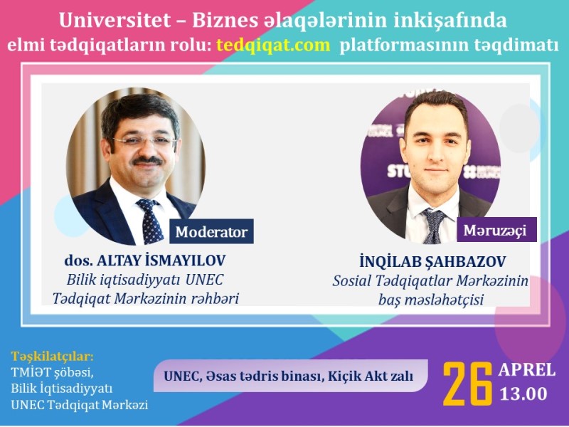 UNEC-də tedqiqat.com platformasının təqdimatı keçiriləcək
