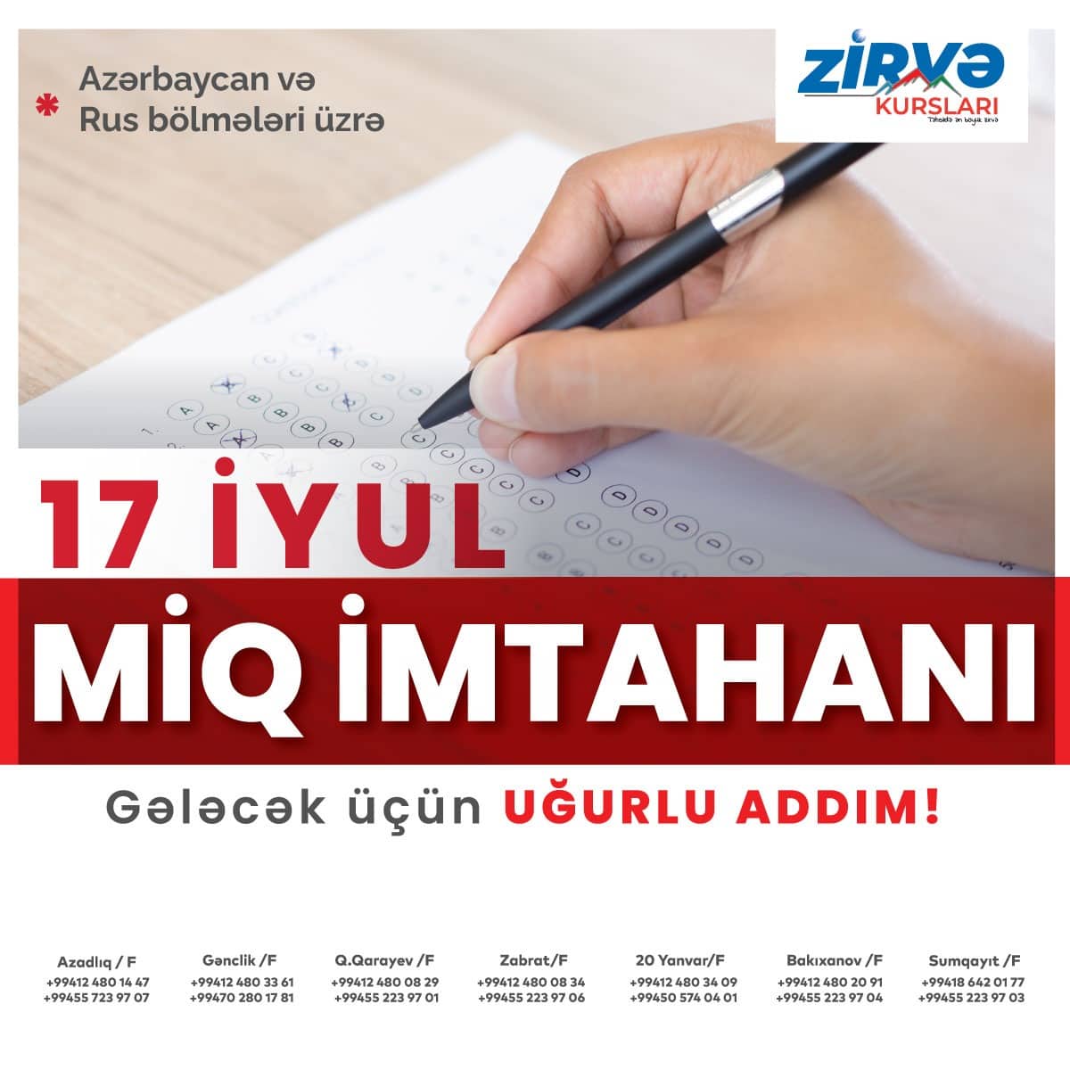 Zirvə Kurslarında Müəllim işləmək istəyənlərin nəzərinə!-Gözəl fürsət 