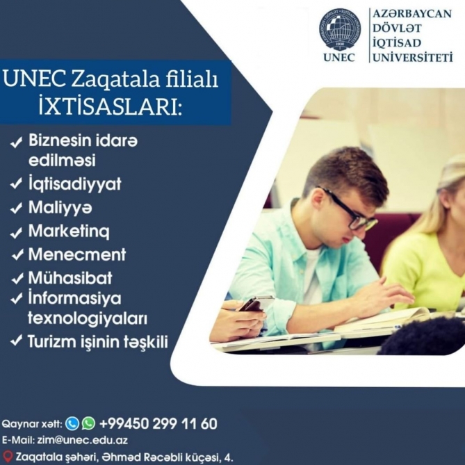 UNEC Zaqatala filialına tələbə qəbulu elan edir