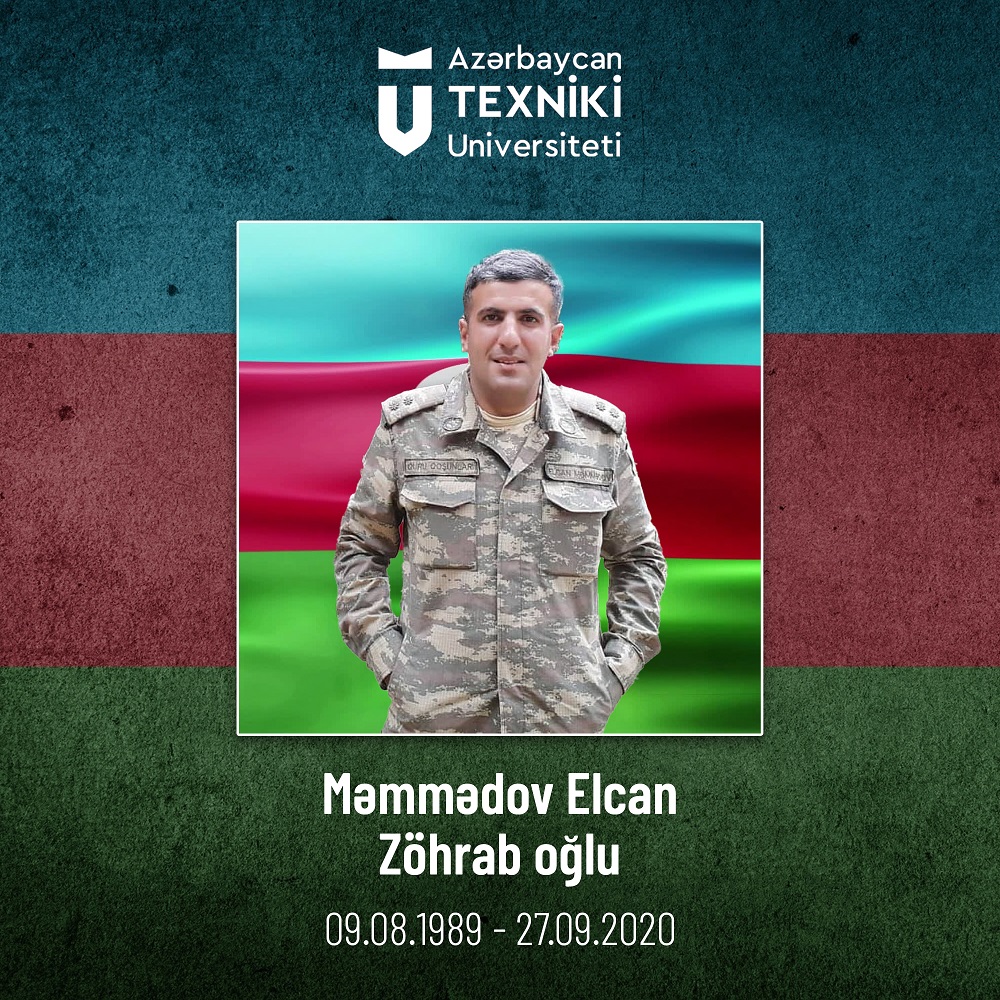 AzTU-nun məzunu, şəhid Elcan Məmmədovun doğum günüdür