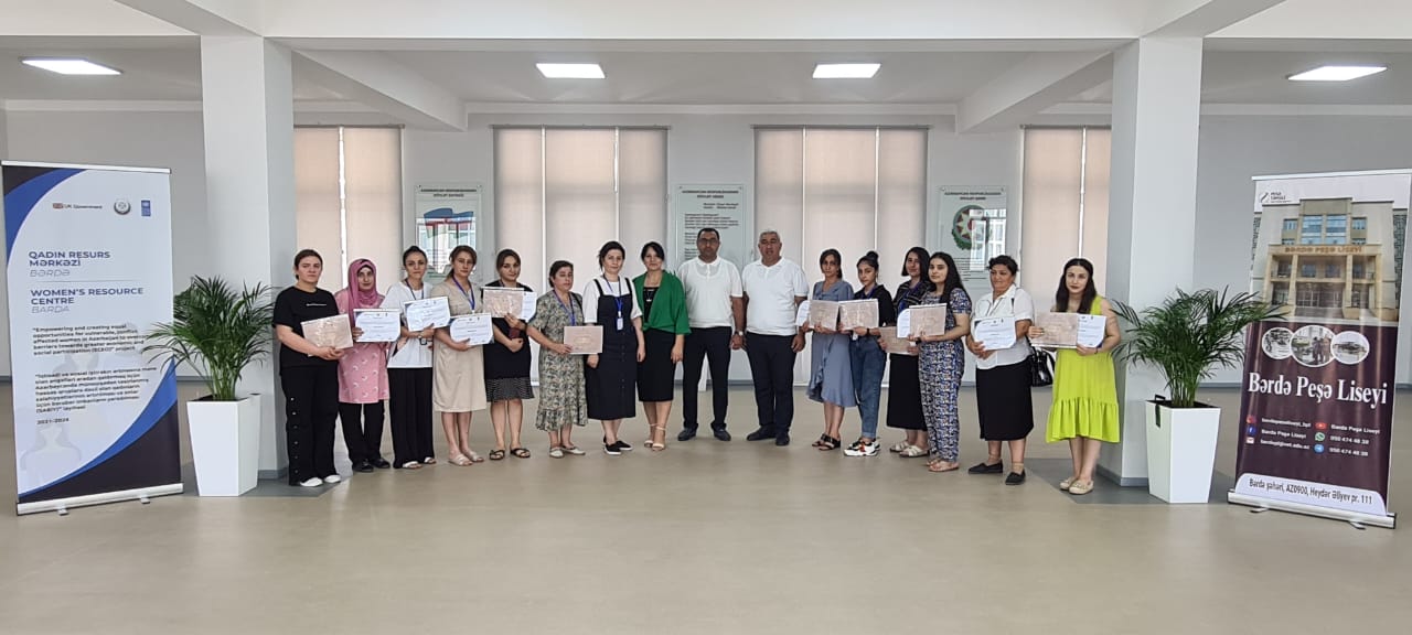 Regionlarda xanımlara dövlət əhəmiyyətli peşə sertifikatları verilib