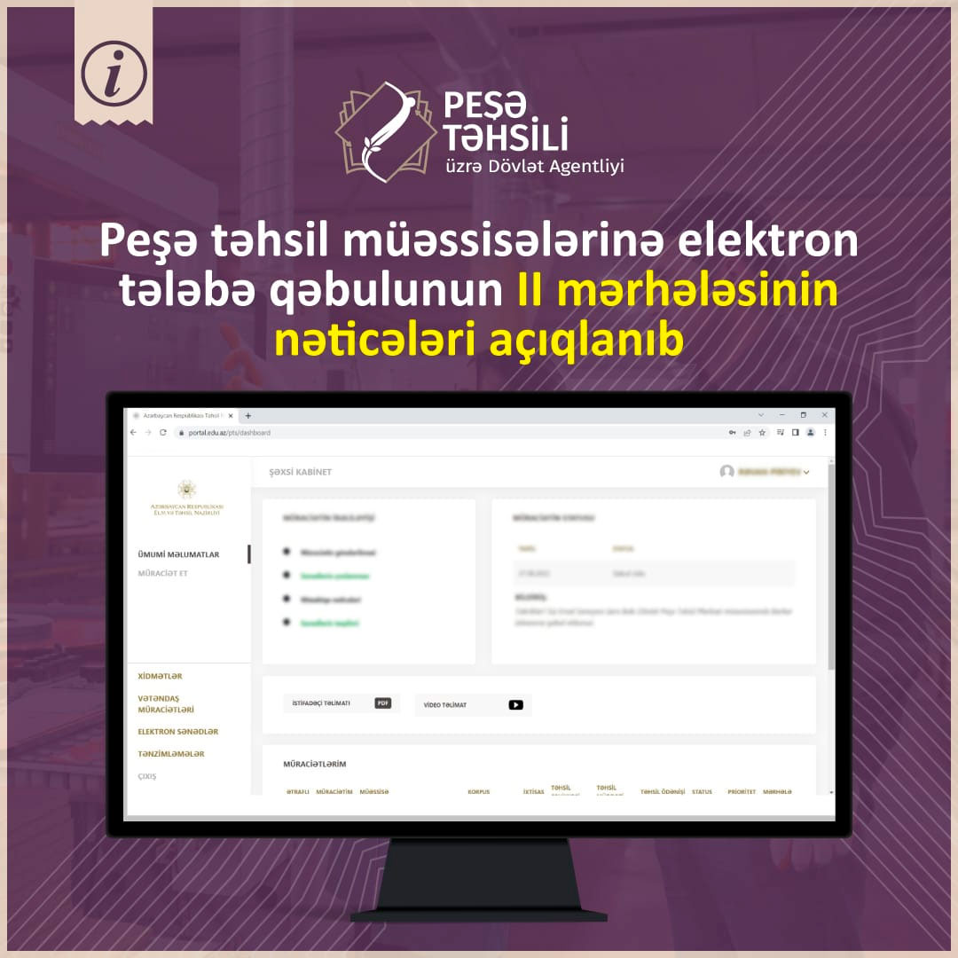 Peşə təhsili müəssisələrinə qəbulun nəticələri bilindi 