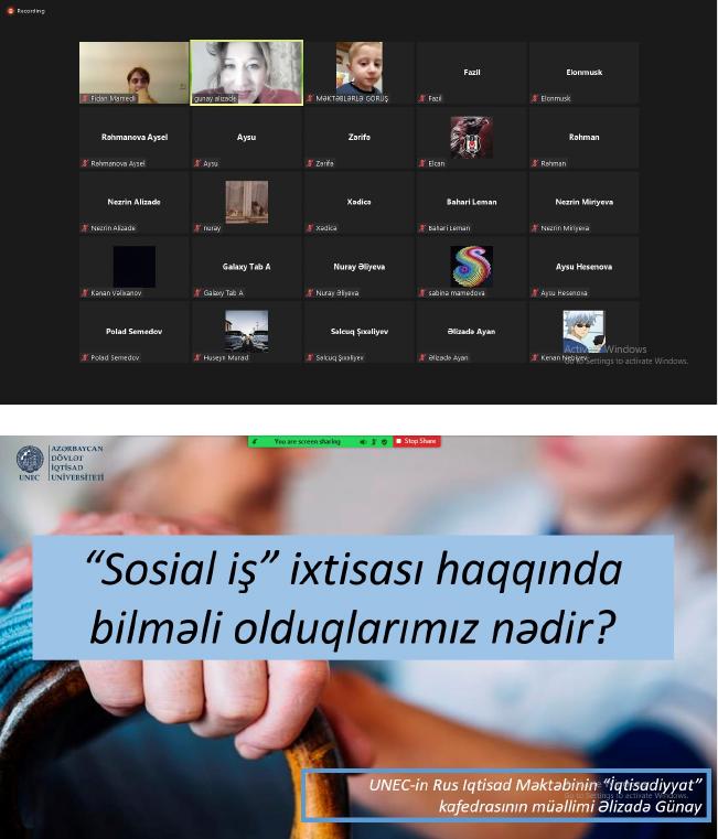 UNEC-in nümayəndələri şagirdlərlə ilə onlayn görüşüb