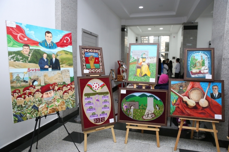 “Şuşa İli” çərçivəsində əlilliyi olan şəxslərin əl işlərindən ibarət sərgi təşkil olunub