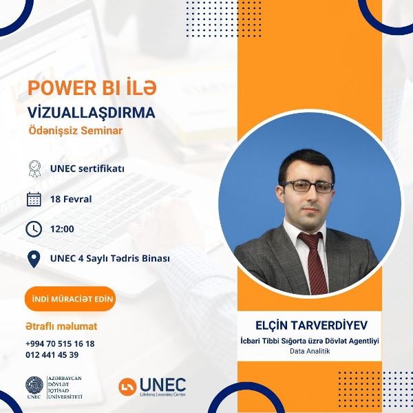 UNEC-də “Data Analitika” ilə bağlı ödənişsiz seminar keçiriləcək