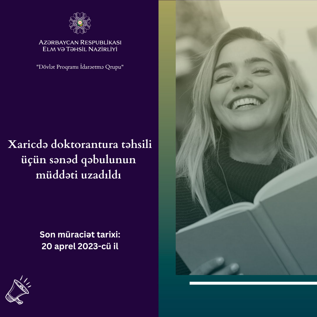 Xaricdə doktoranturaya sənəd qəbulunun vaxtı uzadılıb
