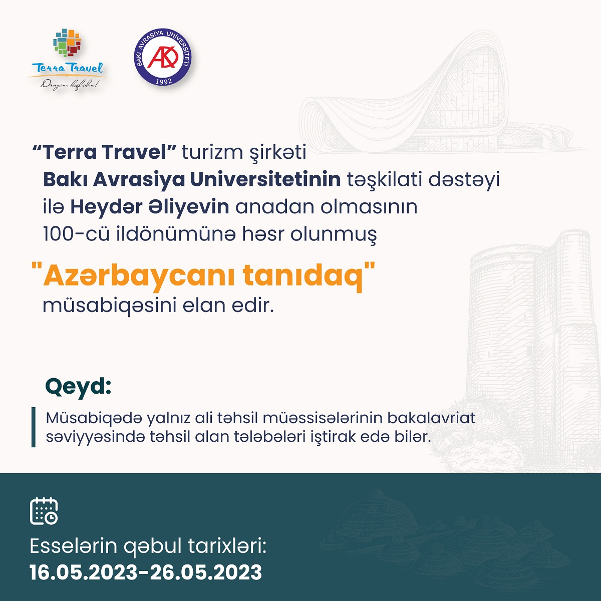 Tələbələr üçün unikal fürsət esse müsabiqəsi elan edildi