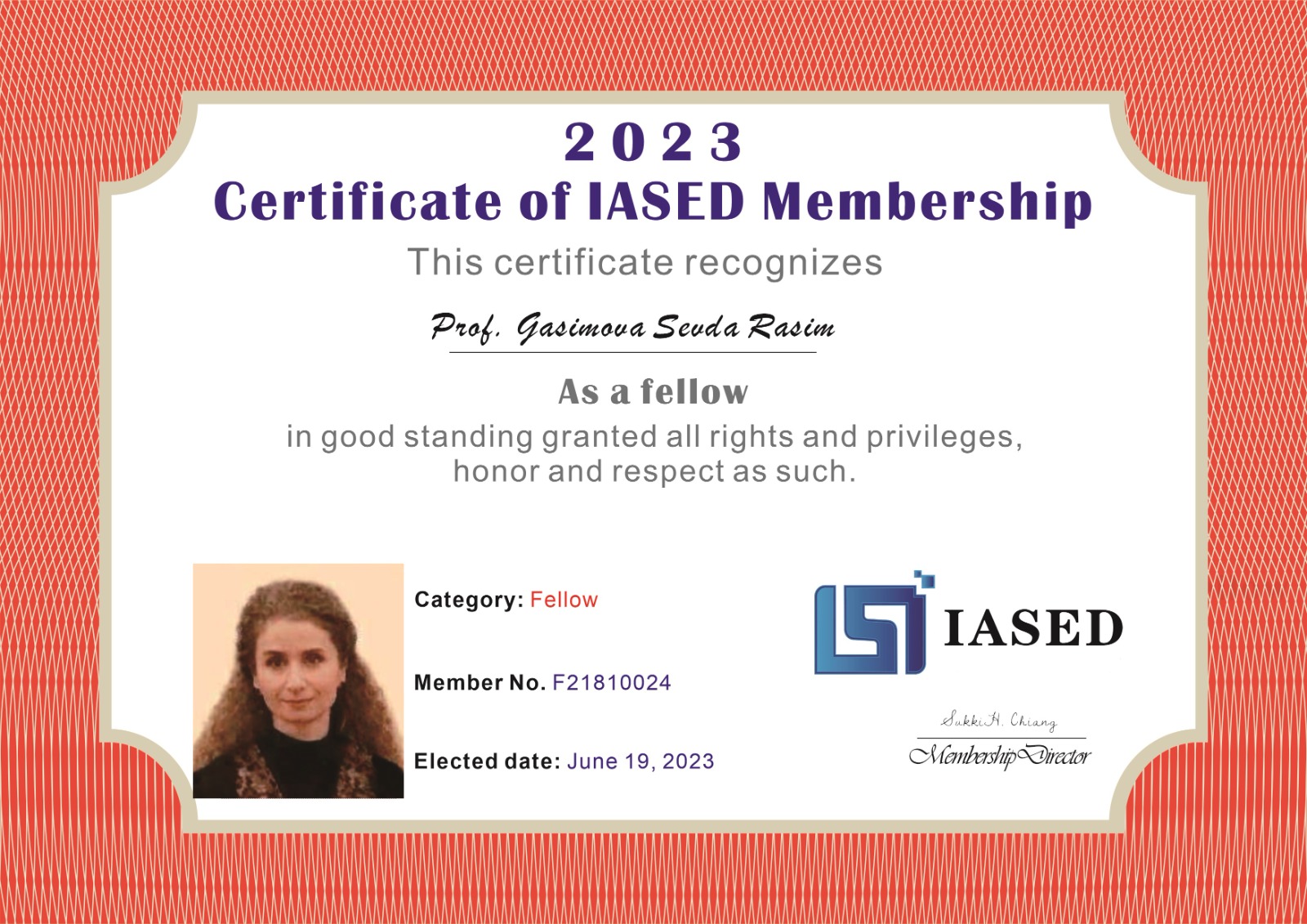 AzTU-nun professoru “IASED”in ən yüksək dərəcəsinə layiq görülüb