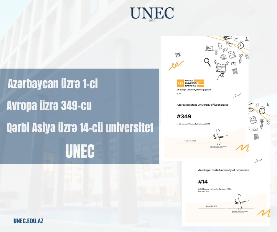 Avropanın 349-cu, Qərbi Asiyanın 14-cü, Azərbaycanın 1-ci universiteti - UNEC