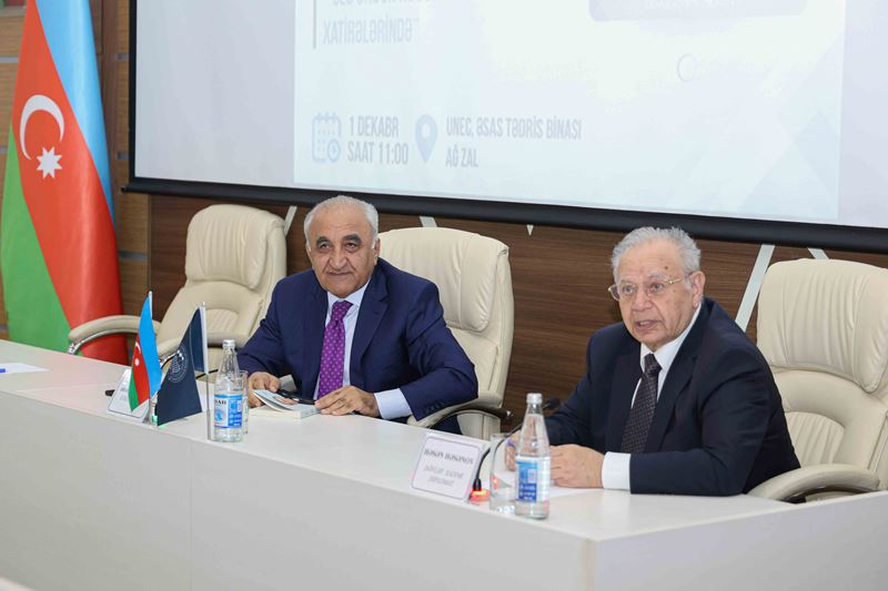 Həsən Həsənov Ulu Öndər Heydər Əliyev barədə xatirələrini UNEC kollektivi ilə bölüşüb