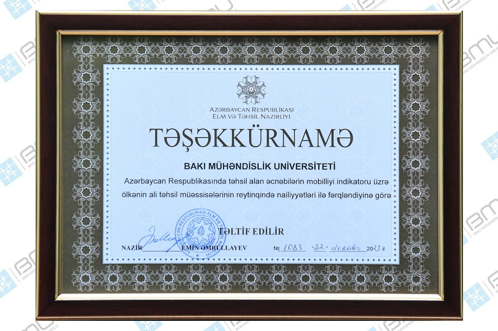 BMU Elm və Təhsil Nazirliyi tərəfindən təltif edilib