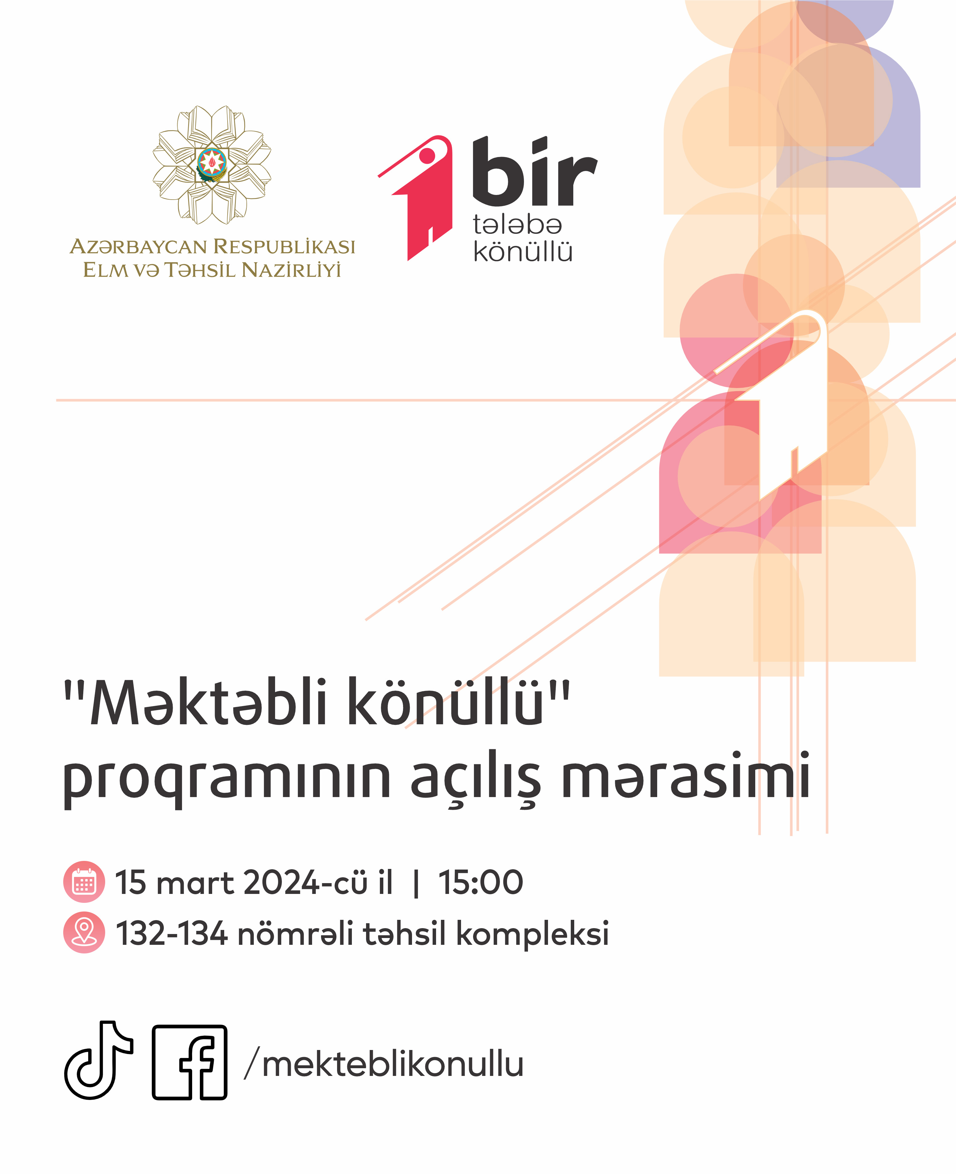 “Məktəbli könüllü” proqramının açılış mərasimi keçiriləcək