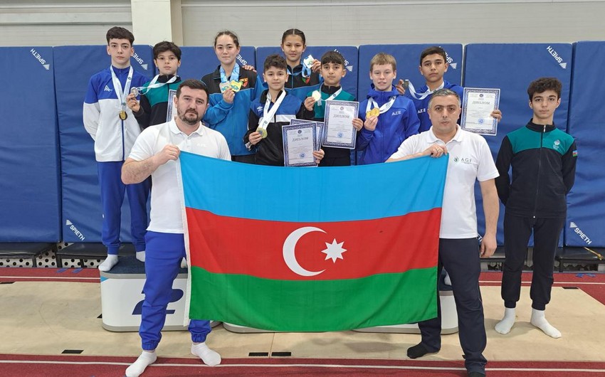 Gənc gimnastlarımız Qazaxıstanda 6 medal qazanıblar    