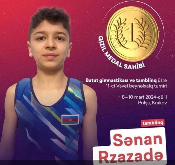 Azərbaycanlı şagird tamblinq üzrə qızıl medal qazanıb