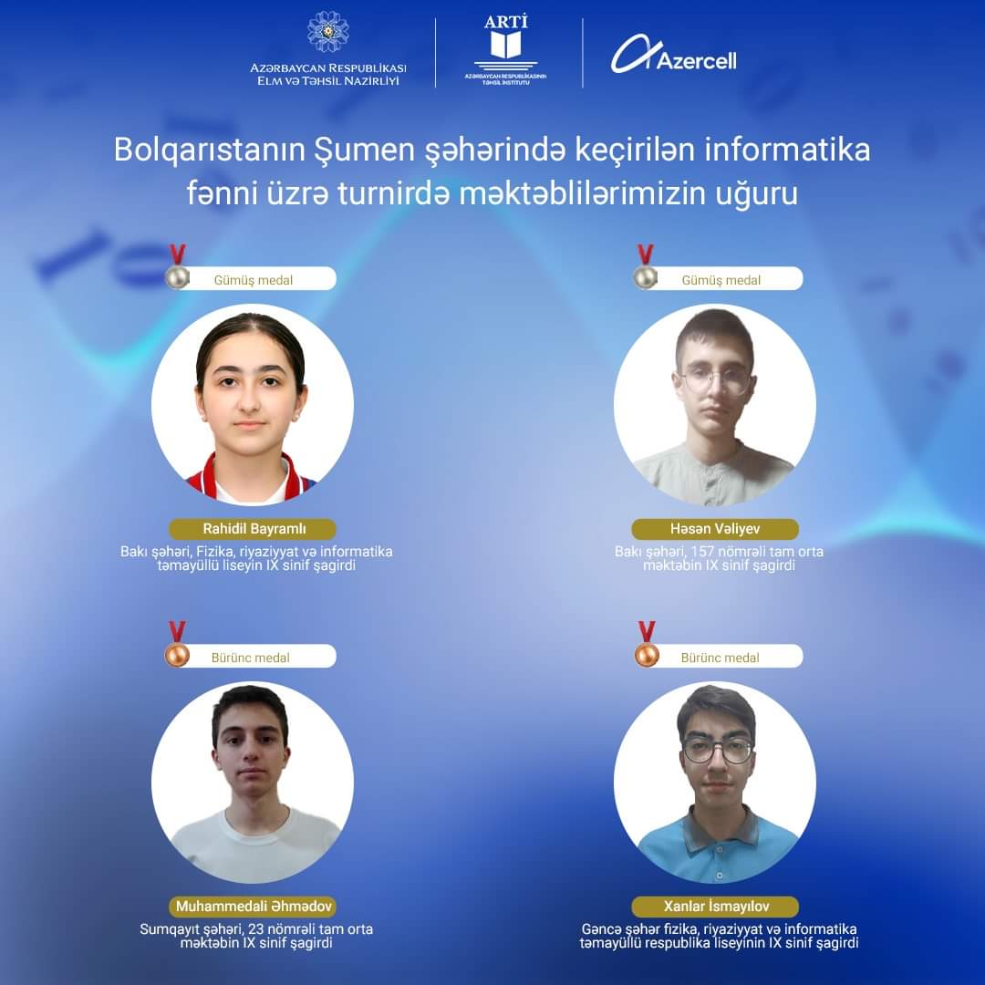 Məktəblilərimiz Avropada 10 medal qazandılar - FOTO