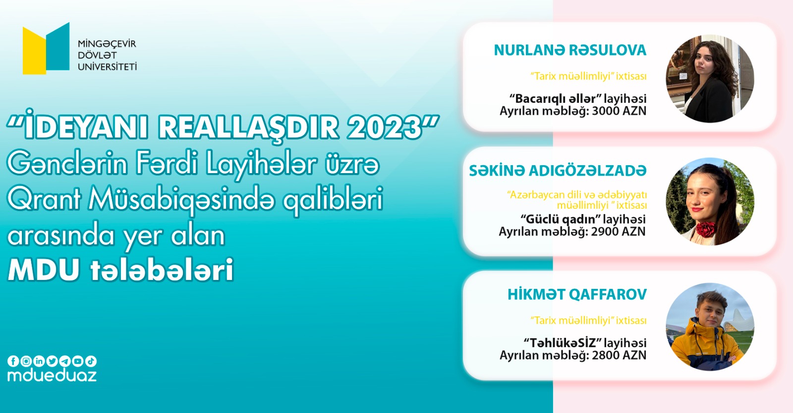 MDU-nun 3 tələbəsi Qrant müsabiqənin qalibi olub