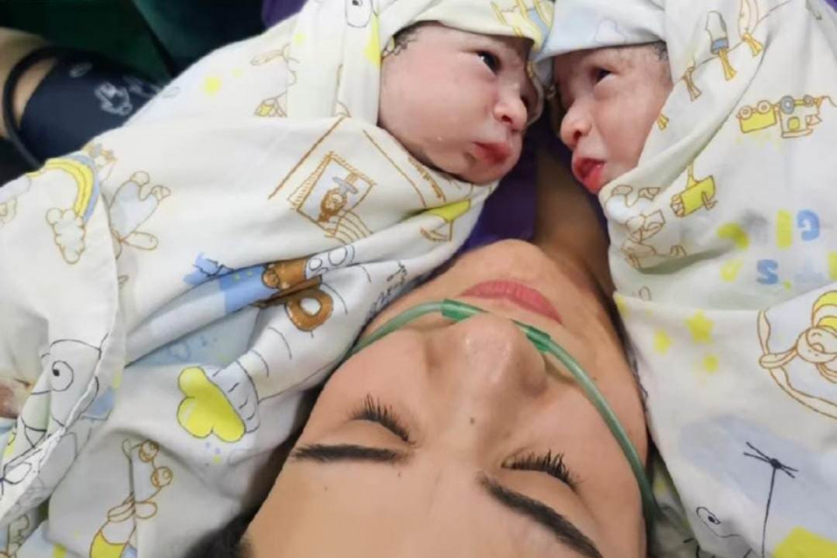 Naxçıvanda 2025-ci ilin ilk əkiz uşaqları dünyaya gəlib - FOTO