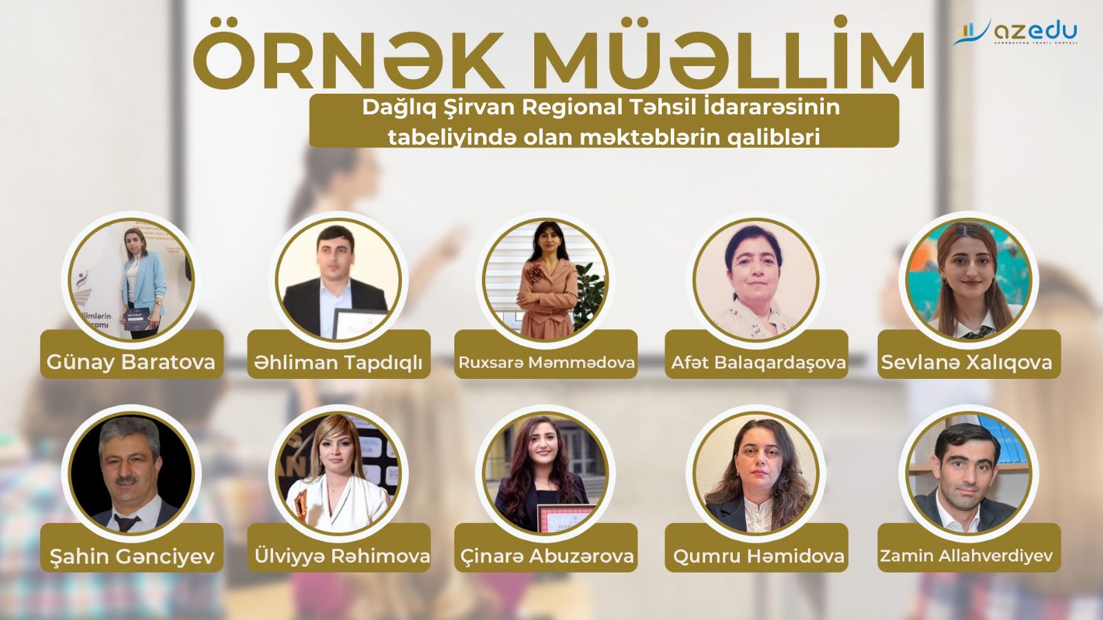 Dağlıq Şirvan regionunun "Örnək müəllim"ləri - SİYAHI