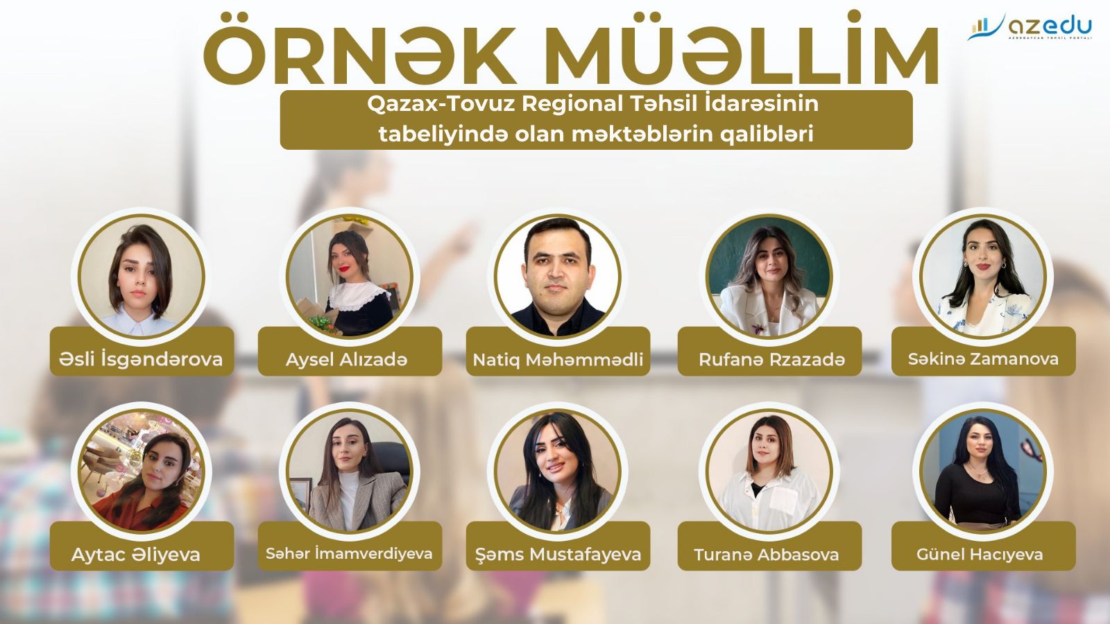 Qazax-Tovuz regionunun "Örnək müəllim"ləri - SİYAHI