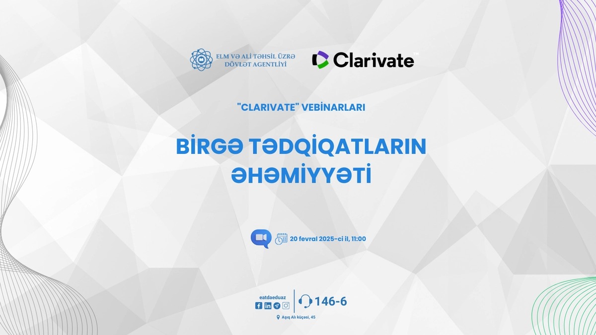 "Clarivate" vebinarları davam edir