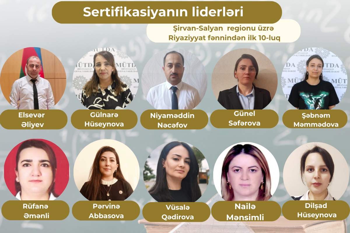 Şirvan-Salyan regionu üzrə "Sertifikasiyanın liderləri"- Riyaziyyat fənnindən ilk 10-luq 