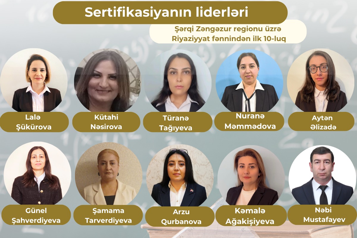 Şərqi Zəngəzur regionu üzrə “Sertifikasiyanın liderləri”- Riyaziyyat fənni üzrə ilk 10-luq