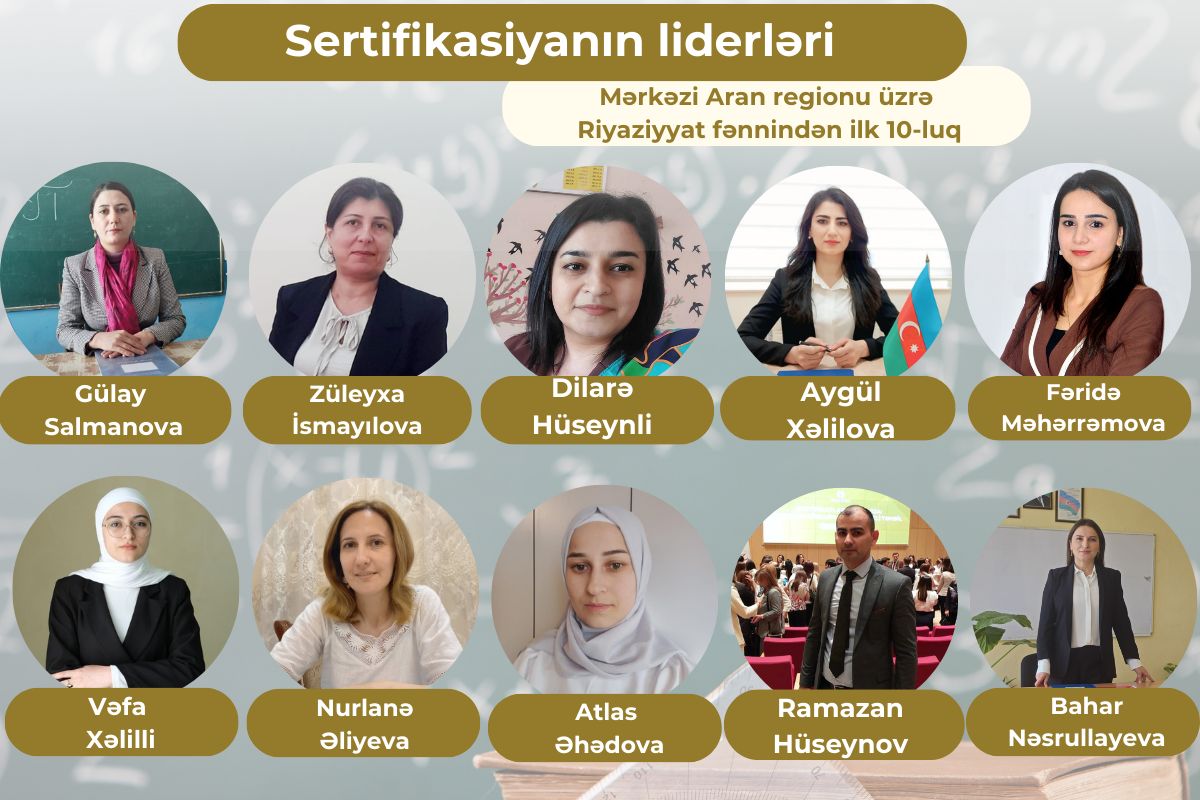 Mərkəzi Aran regionu üzrə “Sertifikasiyanın liderləri”- Riyaziyyat fənni üzrə ilk 10-luq