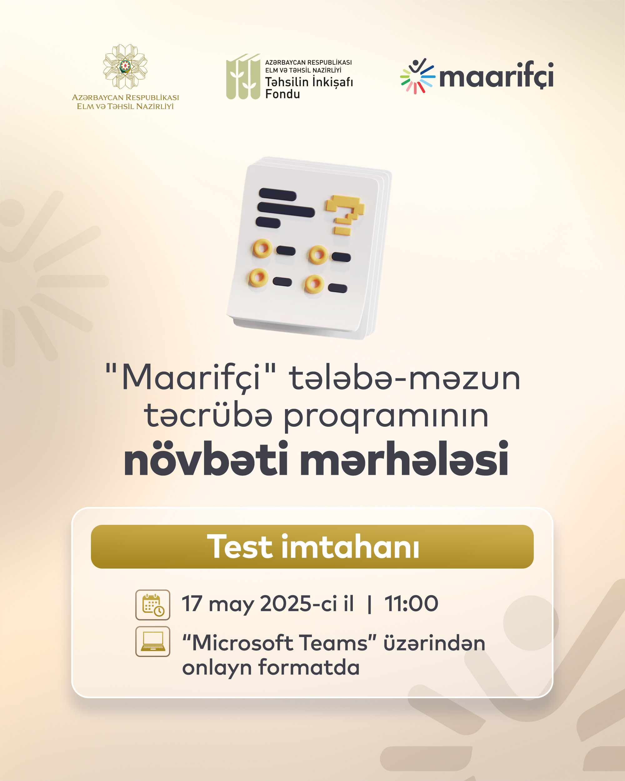 2037 nəfər imtahan verəcək