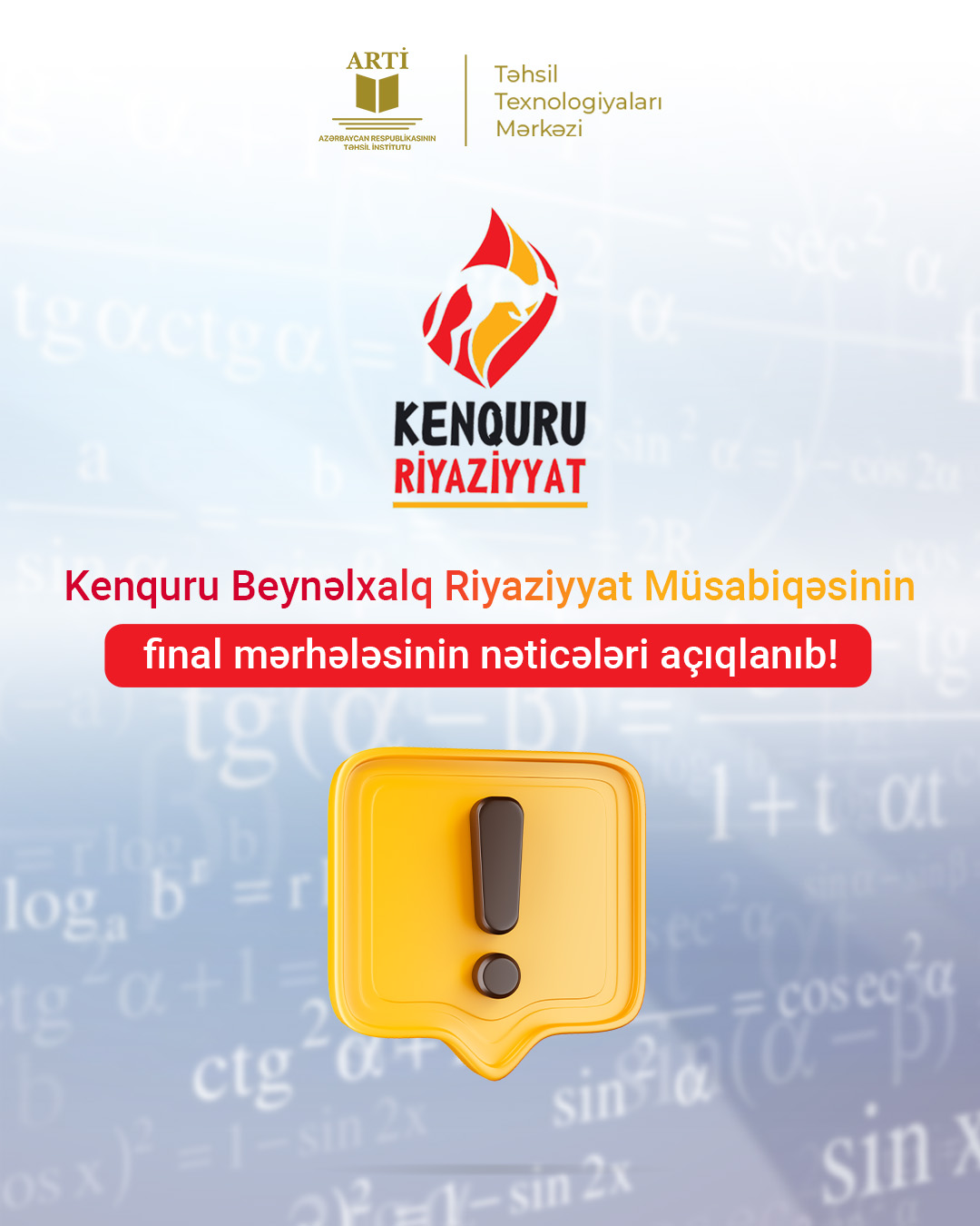 Kenquru Beynəlxalq Riyaziyyat Müsabiqəsinin nəticələri açıqlanıb