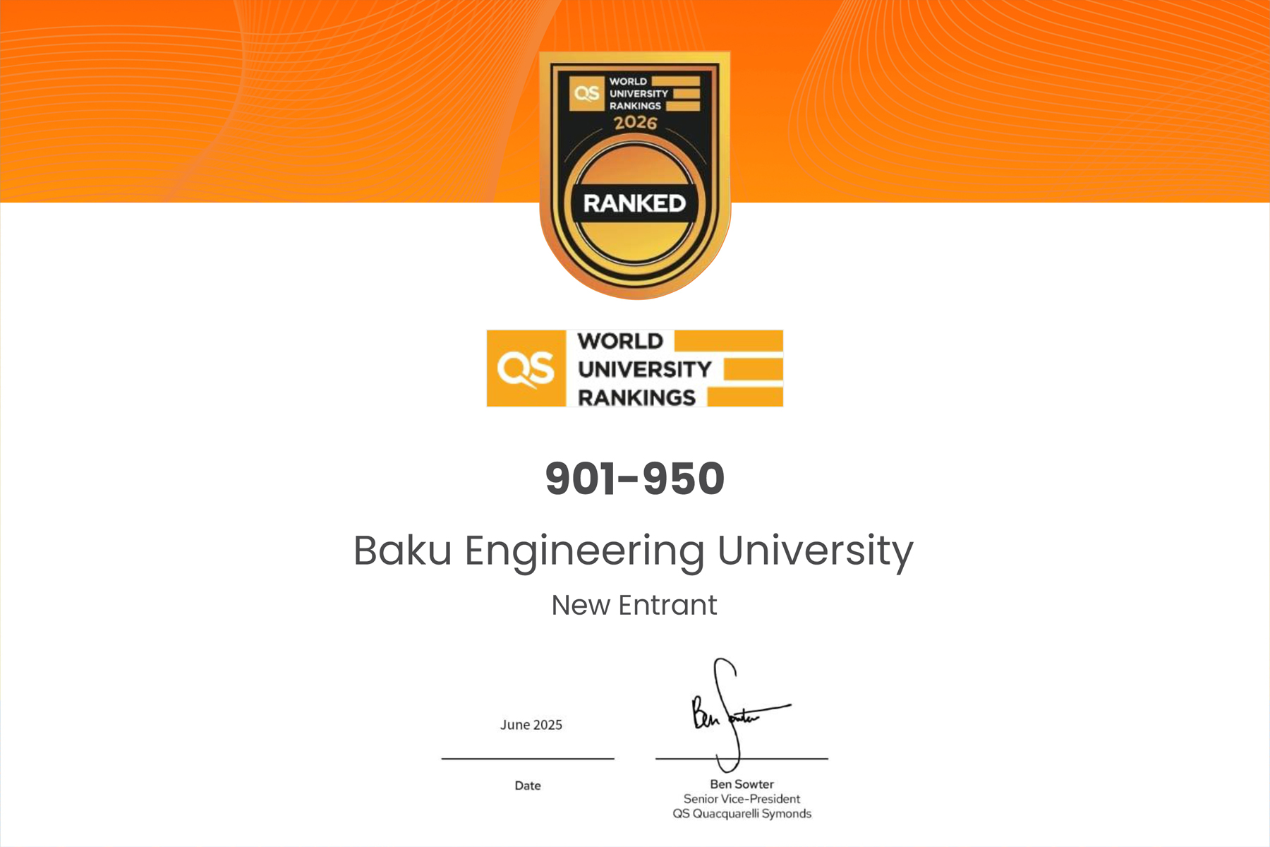 BMU dünyanın 1000 ən yaxşı universiteti sırasına daxil olub