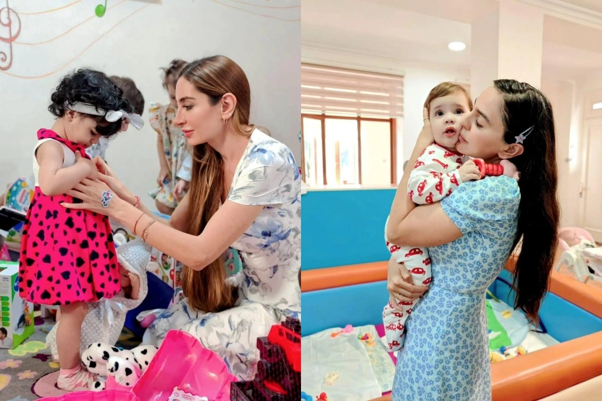 Leyla Əliyeva və Arzu Əliyeva körpələr evində