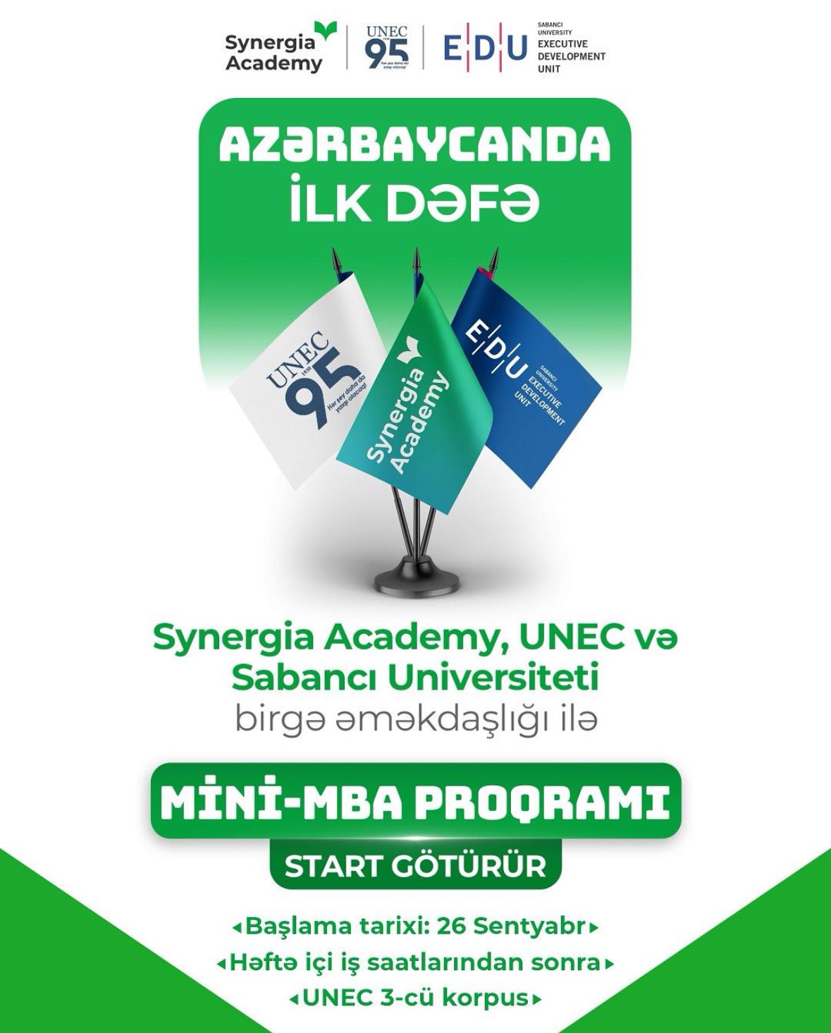 Azərbaycanda ilk - UNEC-də Beynəlxalq Mini MBA Proqramına start verilib