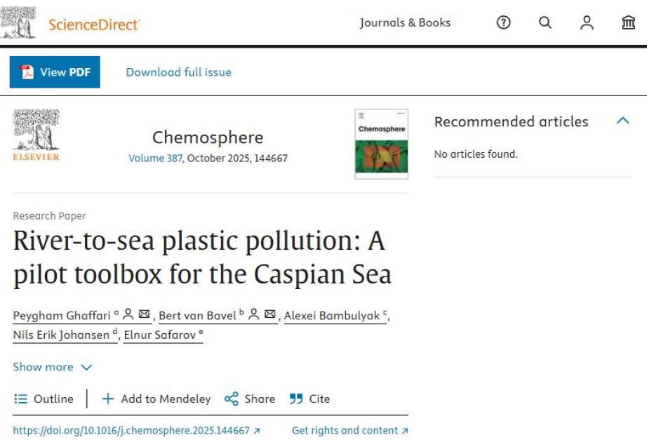 Xəzərin plastik çirklənməsi problemlərinə dair araşdırma aparılıb