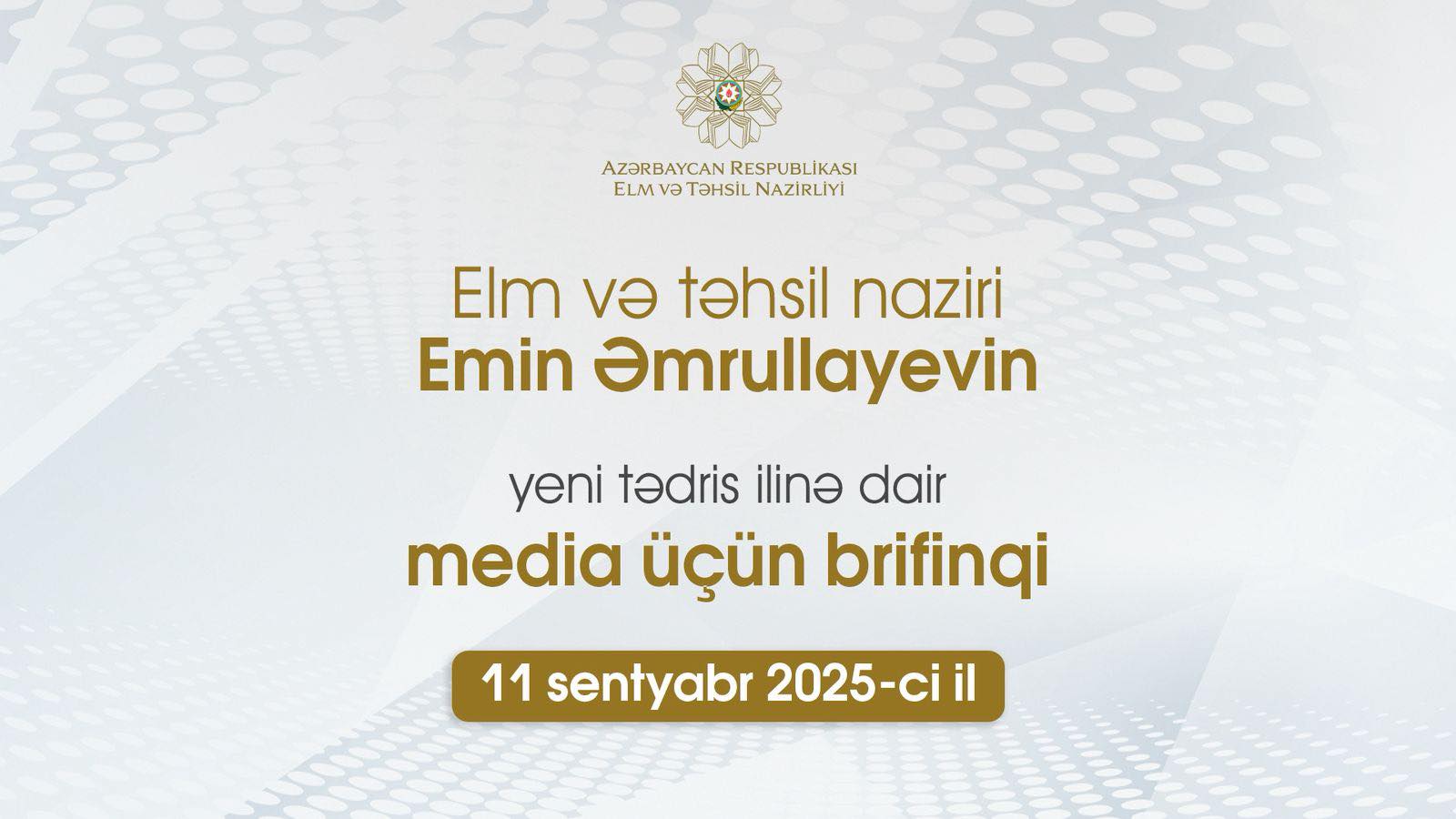 Emin Əmrullayevin brifinqi keçiriləcək 