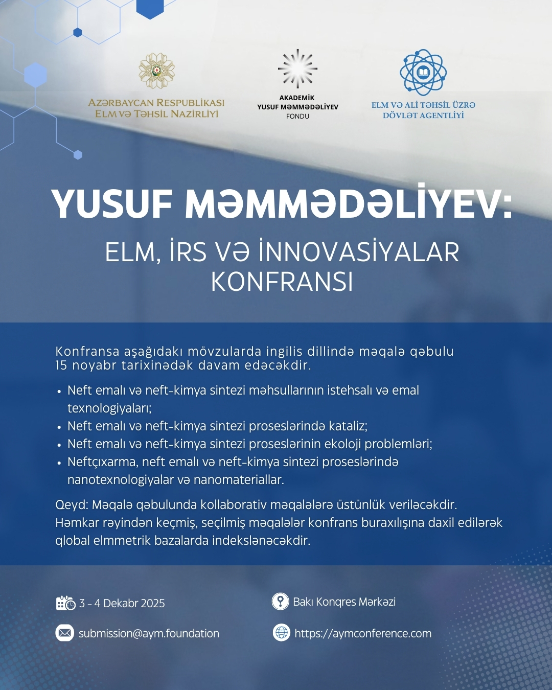 “Akademik Yusuf Məmmədəliyev: Elm, İrs və İnnovasiyalar Konfransı” keçiriləcək