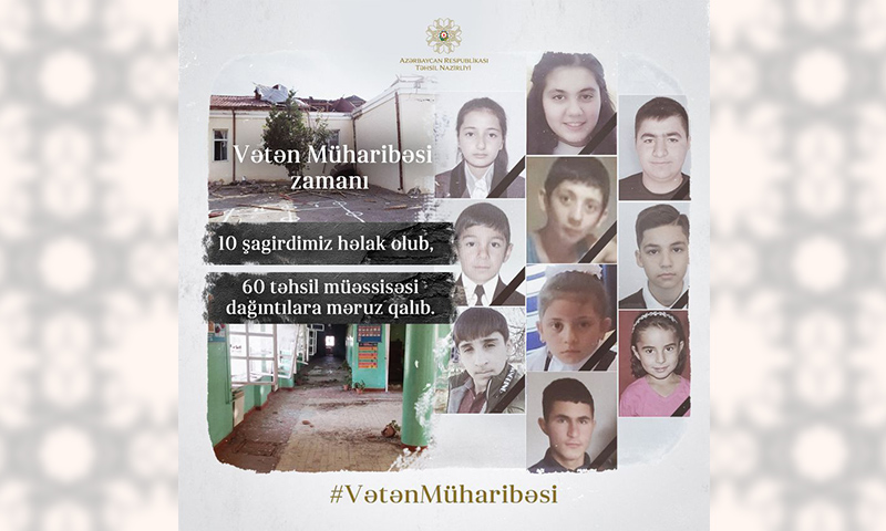 44 günlük müharibədə dağılan məktəblər, şəhid olan şagirdlər...