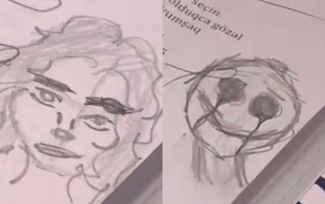 “Cin-şeytan görüntülərinə baxırmış” - 13 yaşlı qızın dəftərinə çəkdikləri