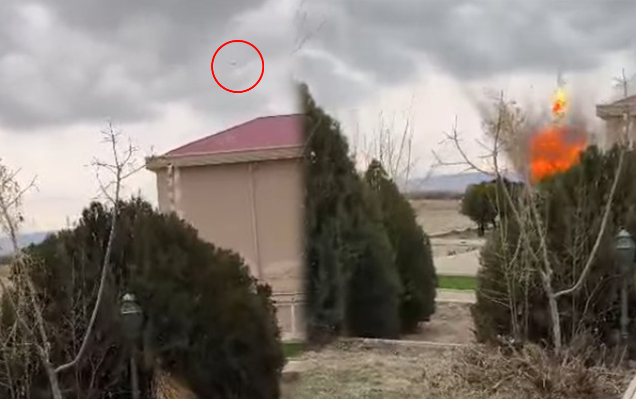 Dron məktəbin yaxınlığına belə düşüb&nbsp;- VİDEO