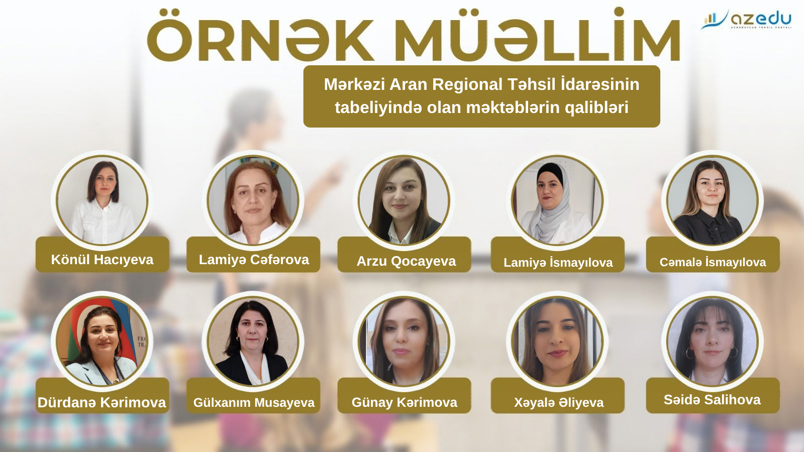 Mərkəzi Aran bölgəsinin "Örnək müəllim"ləri - ADLAR