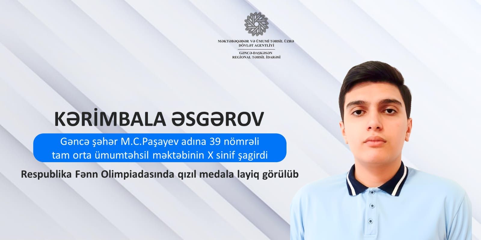 10-cu sinif şagirdi RFO-dan qızıl medal qazanıb