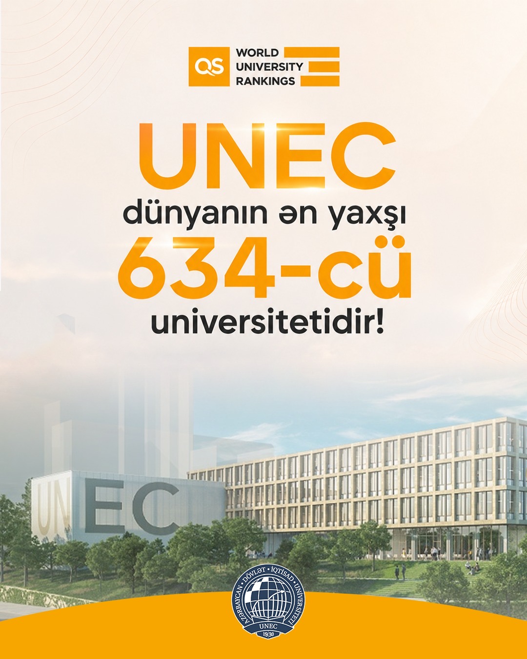 UNEC dünyanın ən yaxşı 634-cü universitetidir