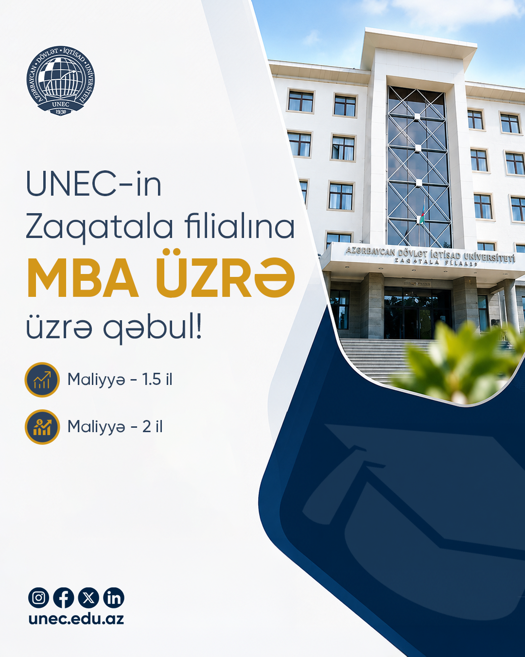 UNEC-in Zaqatala filialında MBA proqramı üzrə qəbul aparılacaq