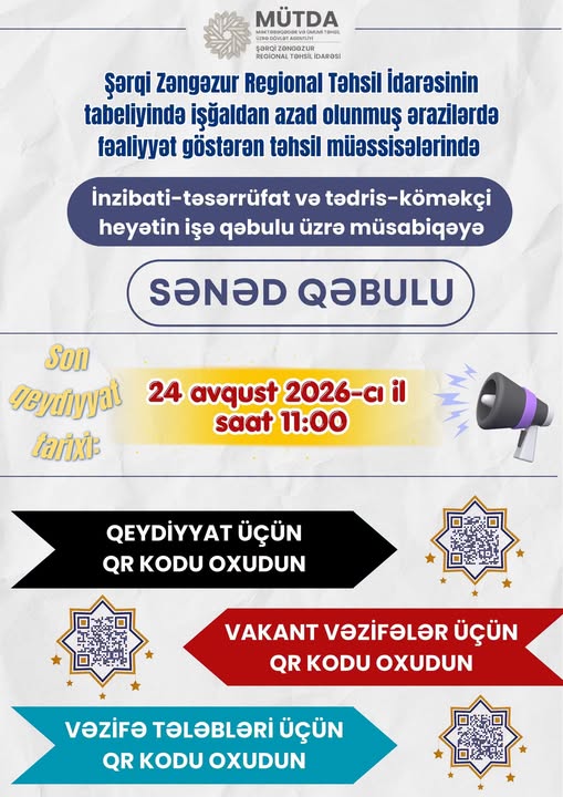 Şərqi-Zəngəzur RTİ-də iş var