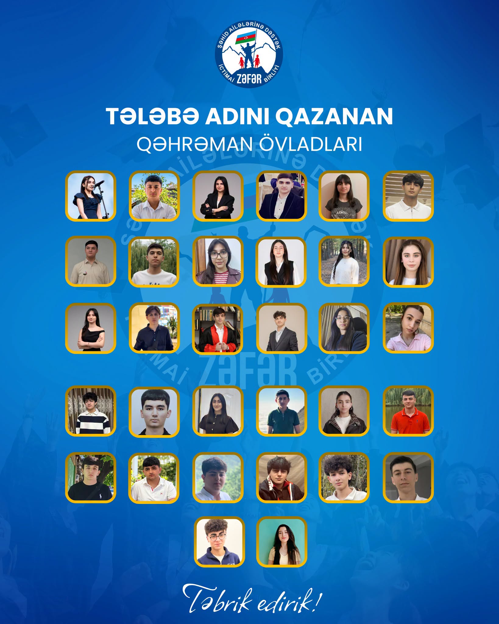 Tələbə adını qazanan ŞƏHİD övladları - SİYAHI