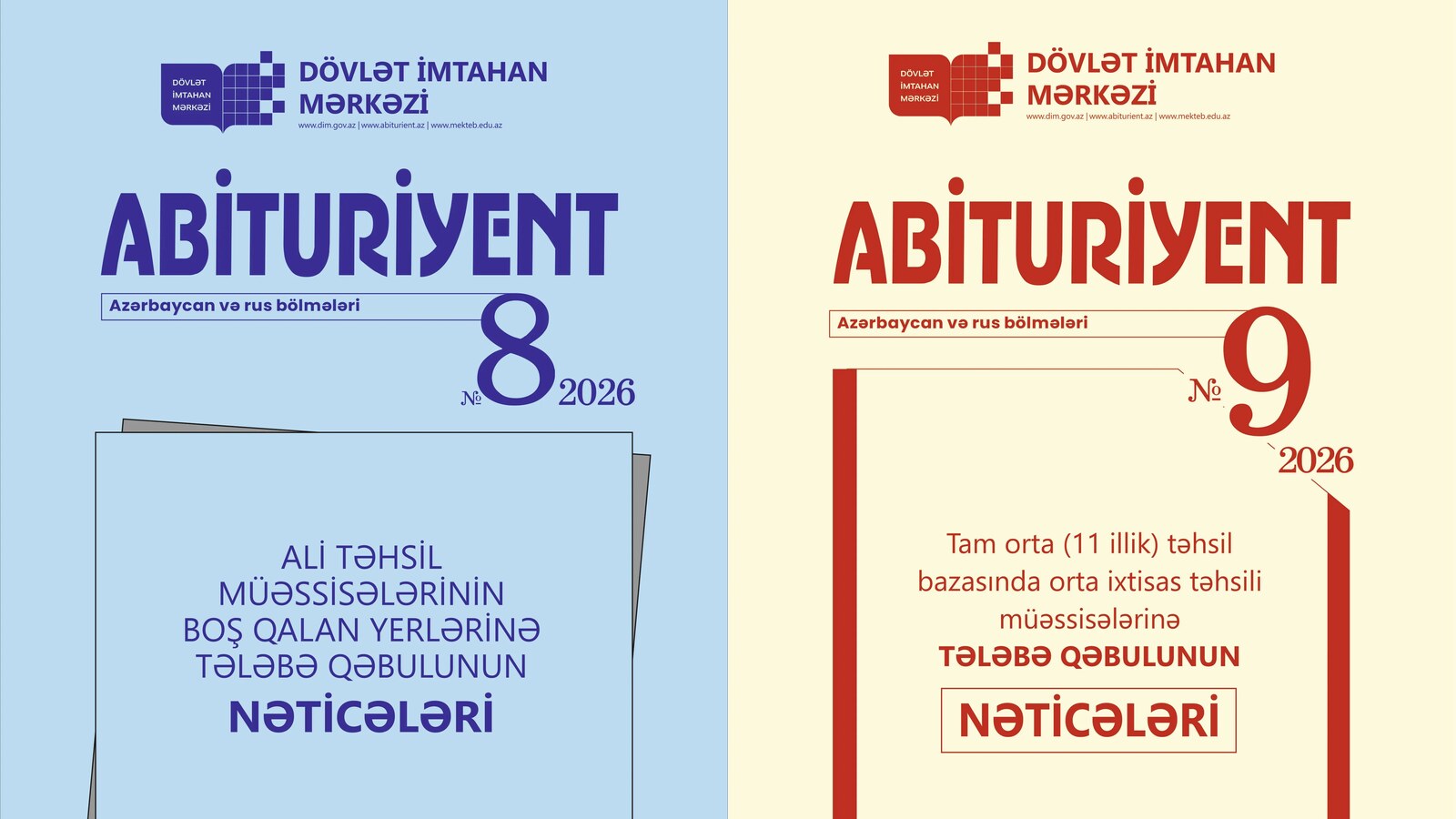 &ldquo;Abituriyent&rdquo; jurnalının 8-ci və 9-cu nömrələri nəşr olundu