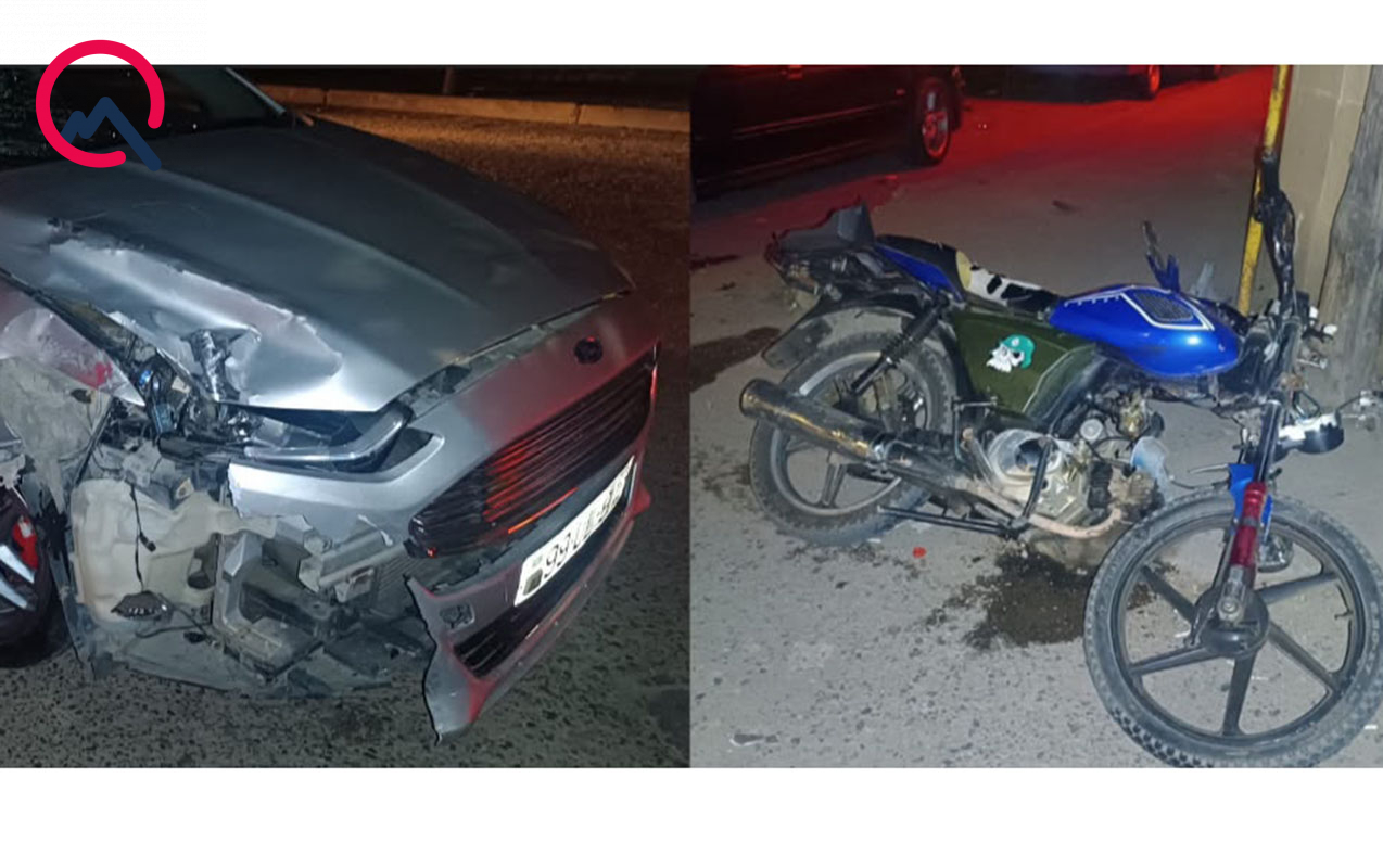 18 yaşlı motosiklet sürücüsü qəzaya düşüb